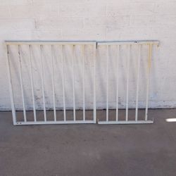 Two White Metal Fence / Gate Pieces - $15