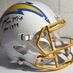 Ron Mix Auto Full Sized LA Chargers Replica Speed Helmet Schwartz Certified