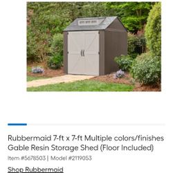 RUBBERMAID 7X7 PLASTIC SHED DISMANTLED CAN DELIVER 