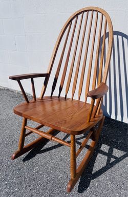 Vintage Windsor Style Wooden Rocking Chair