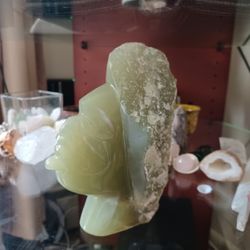 Jade Stone Carved Polished Some Parts Raw