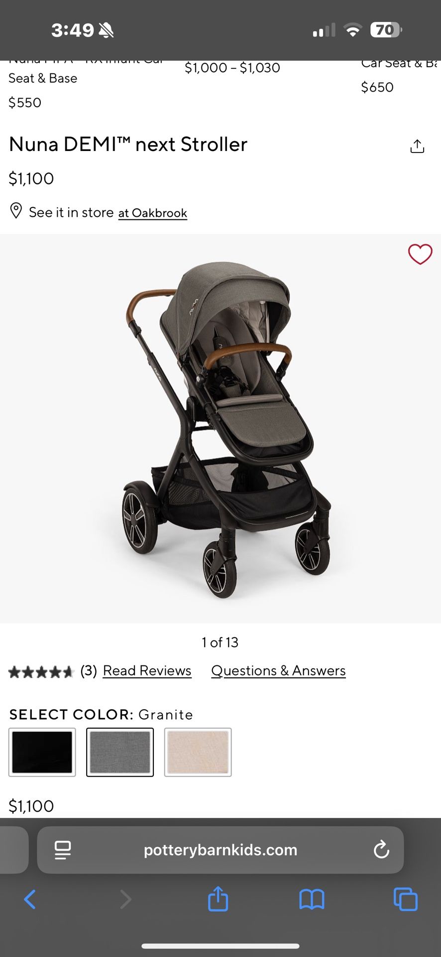 Nuna DEMI Next Stroller - Graphite