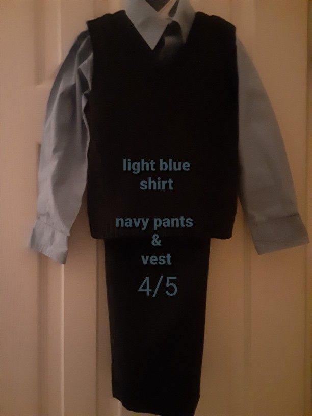 Boy Size 4/5 Dress Shirt, Pants & Sweater Vest