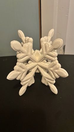 White Glitter Snowflake Decorative Candle Holder