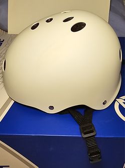 Triple Eight Certified Sweatsaver Skating Biking Helmet In White Matte Sz S/M