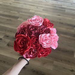 flower bouquet made of ribbon 
