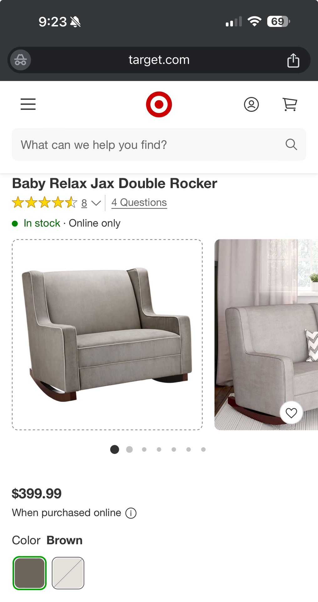 Double Wide Rocking Chair for Nursery