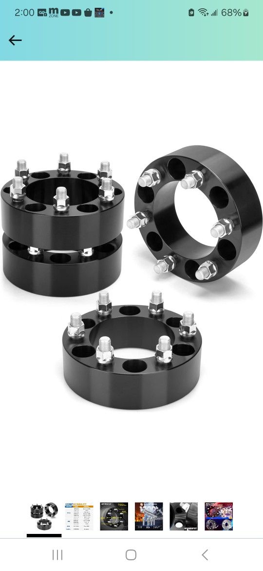 dynofit 6x5.5 to 6x5.5 Forged 2inch Wheel Spacers Adapters for 1 Silverado 1500 Sierra 1500 Yukon 2019-2024 Ram 1500 | Set of 4 Compatible wit