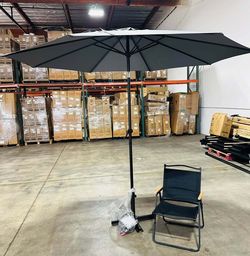 10 ft / 9Ft Market Patio Umbrella with Base & Push Button Tilt