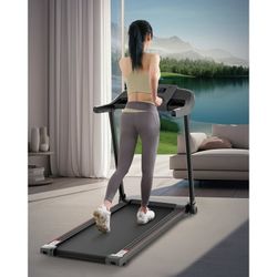 Folding Electric Treadmill Bluetooth Voice Control Exercise Treadmill for Home Office Speed Range of 0.5-7.5 mph