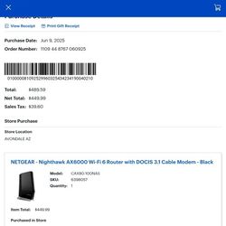 Nighthawk Wifi 6 Cable Modem Router