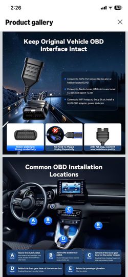 Mucar scanner obd 2 male to female extensio (new)
