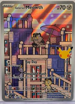 Galarian Meowth Holo Rare Pokémon Card 141/128