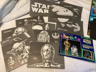 “Lite Bright Sets 1999 Star Wars” 1998 General Set + More + Lot Unpunched Refill