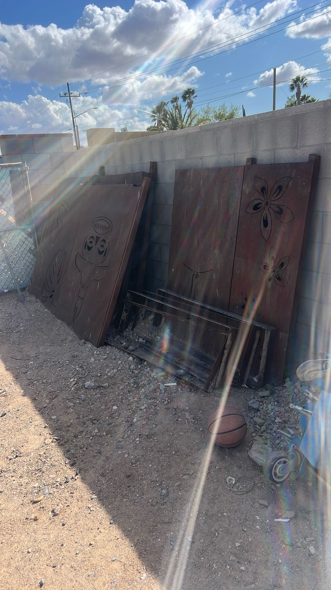 Metal Sheets For Fencing, 4 Feet And A Half Tall And 8 Feet Wide And There About 5 pieces