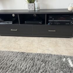 Tv stand 60x19x15 Dark Brown/ Black