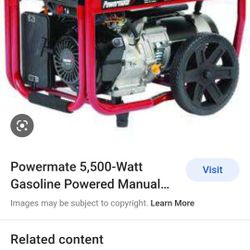5,500 Watt Powermate Generator 