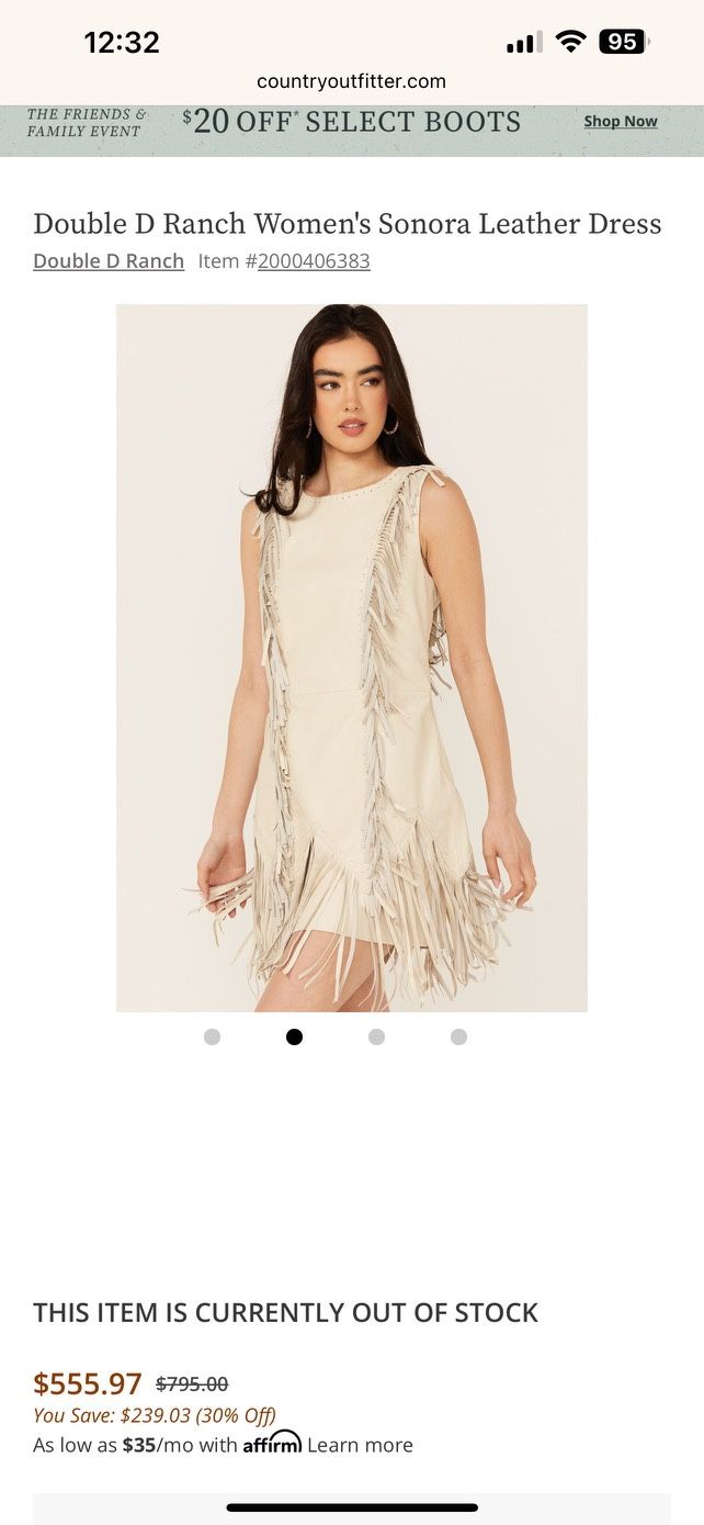 Double D Ranch Women's Sonora Leather Dress