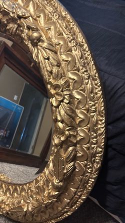 Gold  and square brown mirrors