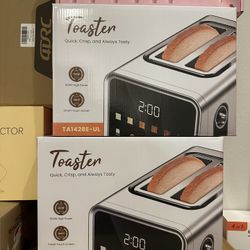 Smart Toaster 4 Slice, Touch Screen, Digital Toasters with 6 Browning Levels & 5 Bread Types, Bagel, Extra Long Wide Slots, Memory Function, Timer, 14