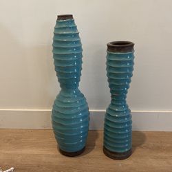 Glazed Aqua Vases - Pier One