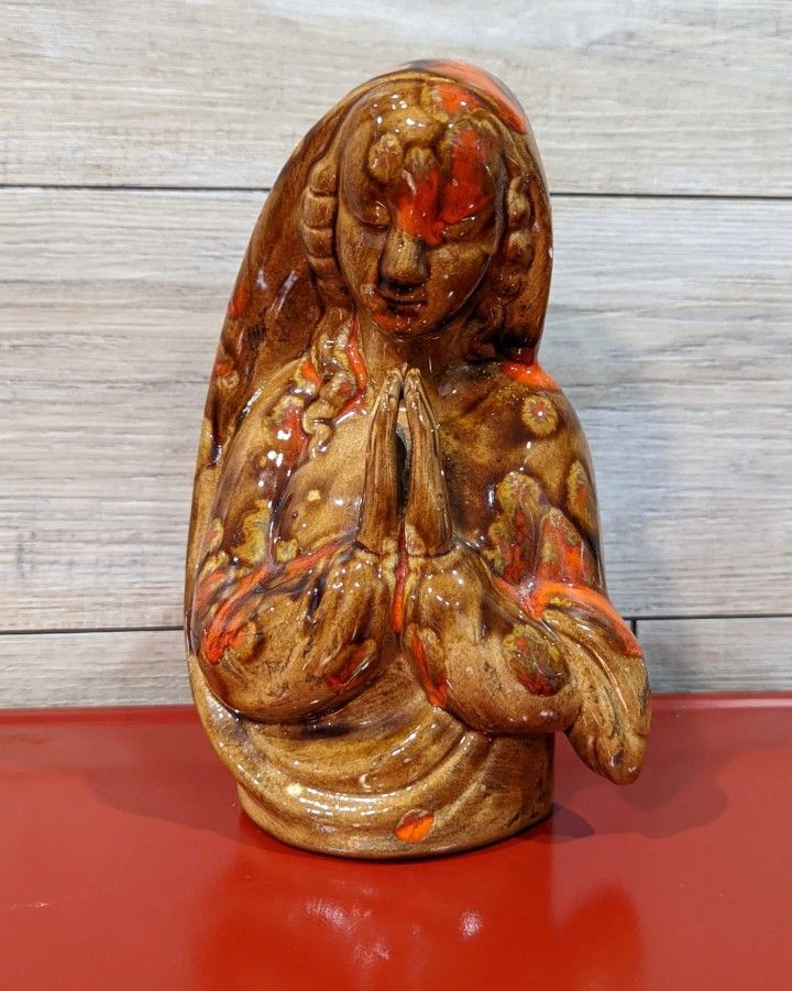MCM Lava Glaze Madonna Statue Vase