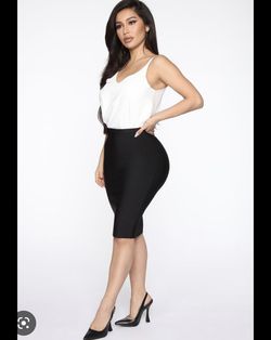Fashion nova black Bandage Skirt pencil dress work date night