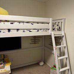 While Loft bed frame