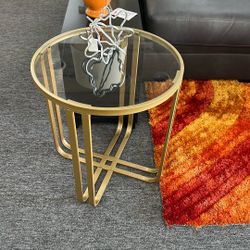 Round Gold End Table 