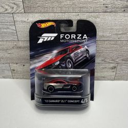 Hot Wheels Forza Motorsport Red / Gray ‘2012 CAMARO  ZL1 Concept 4/5 • Die Cast Metal • Made In Malaysia  Metal / Metal Real Riders