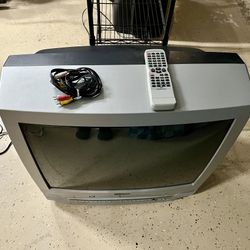 Vintage Emersion  27” TV  With DVD And VHS Players. 