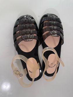Women Jelly Sandals Summer Fisherman's Sandal Glitter Rain Shoes Size 6.5