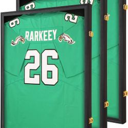 Jersey Frame Display Case 3 Pack for Wall ,Large Lockable T-Shirt Shadow Box with Clear UV Protection Acrylic & Hangers for Football Basketball Baseba