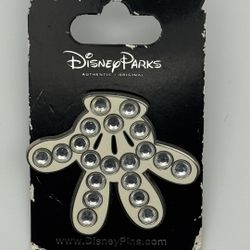 Disney Mickey Mouse Jeweled White Glove Pin NEW