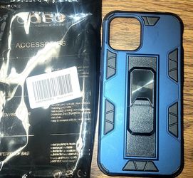 mocca for iphone 12 case, iphone 12 pro protective case 6.1inch with 360° rotating hidden magnetic car kickstand, military grade protective case for i