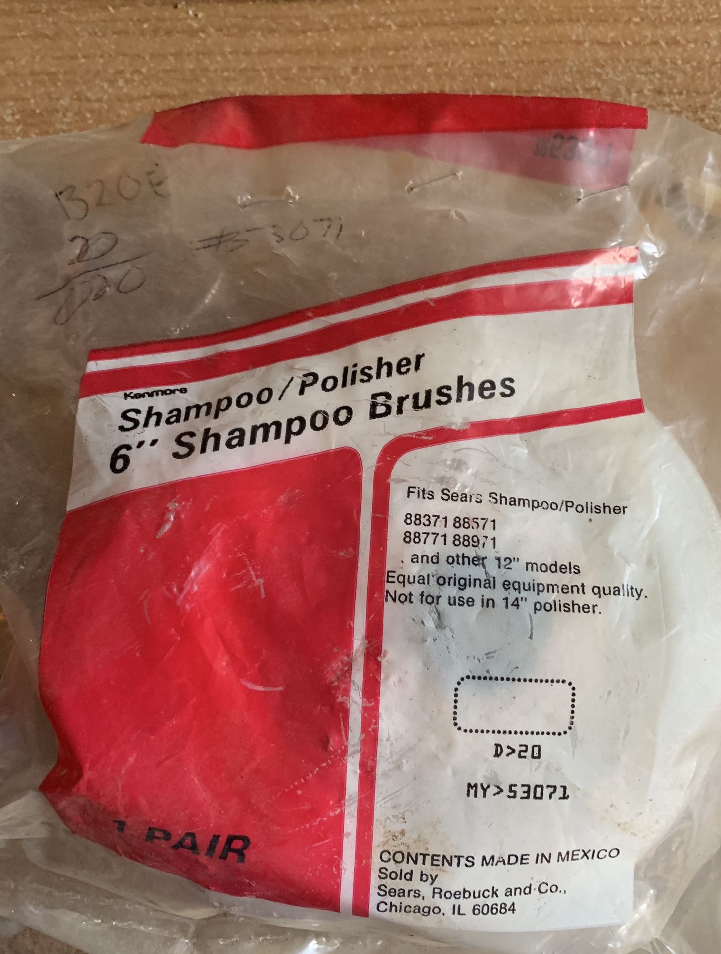 Kenmore Shampoo/Polisher 6” Shampoo Brushes