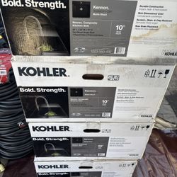 KOHLER Kennon Drop-In Neoroc Granite Composite 25 in. 1-Hole Single Bowl Kitchen Sink in Matte Black