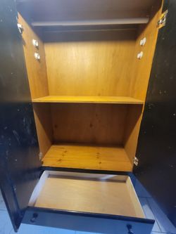 Solid Wood Used Black Freshly Painted Armoire  18 W 40 L 60 H must move by Wednesday