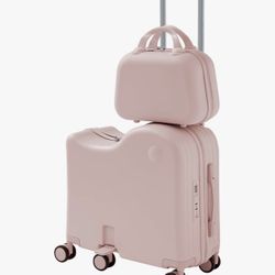 Pink Luggage with Portable Bag for Kids