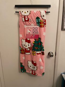 Hello Kitty Christmas Plush Throw Blanket