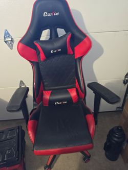 Clutch Red & Black Gaming Chair – Adjustable Arms / Rolling Desk Chair