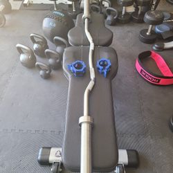 American Barbell Stainless Steel EZ Curl Bar with (2) Clamps for $150 Firm (Walnut 91789)
