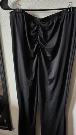 Black Satin Ruched  Pants