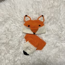 Brand New Crocheted Fox Photo Prop Outfit