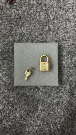 Padlock & Key Dangle Charm 14k gold plating