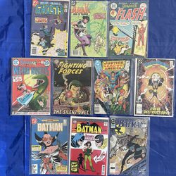 Lot Of 10 DC Comic Books 1950s, 1970s, 1980s, 2010s Batman, Wonder Women, Justice League, Flash, Weird Worlds