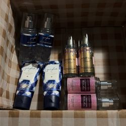 Brand New Bath & Body Works Mini Set: New A Thousand Wishes + Gingham Creams And Mists + Champagne Toast Mists – 8 Pieces!