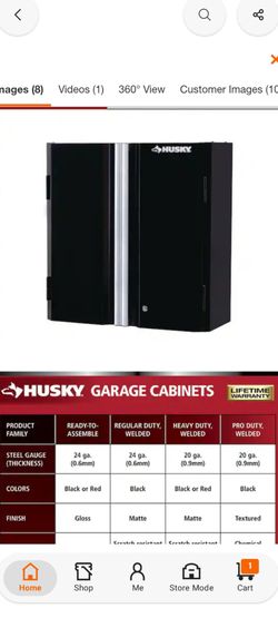 Husky 24-Gauge Steel Wall Mounted Garage Cabinet Black