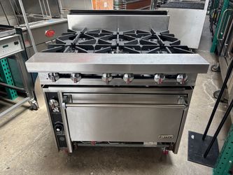 36" Gas Range Jade JTRH-6-36 Open Flame 6 Burner On Standard Oven Base With Wheels #5180