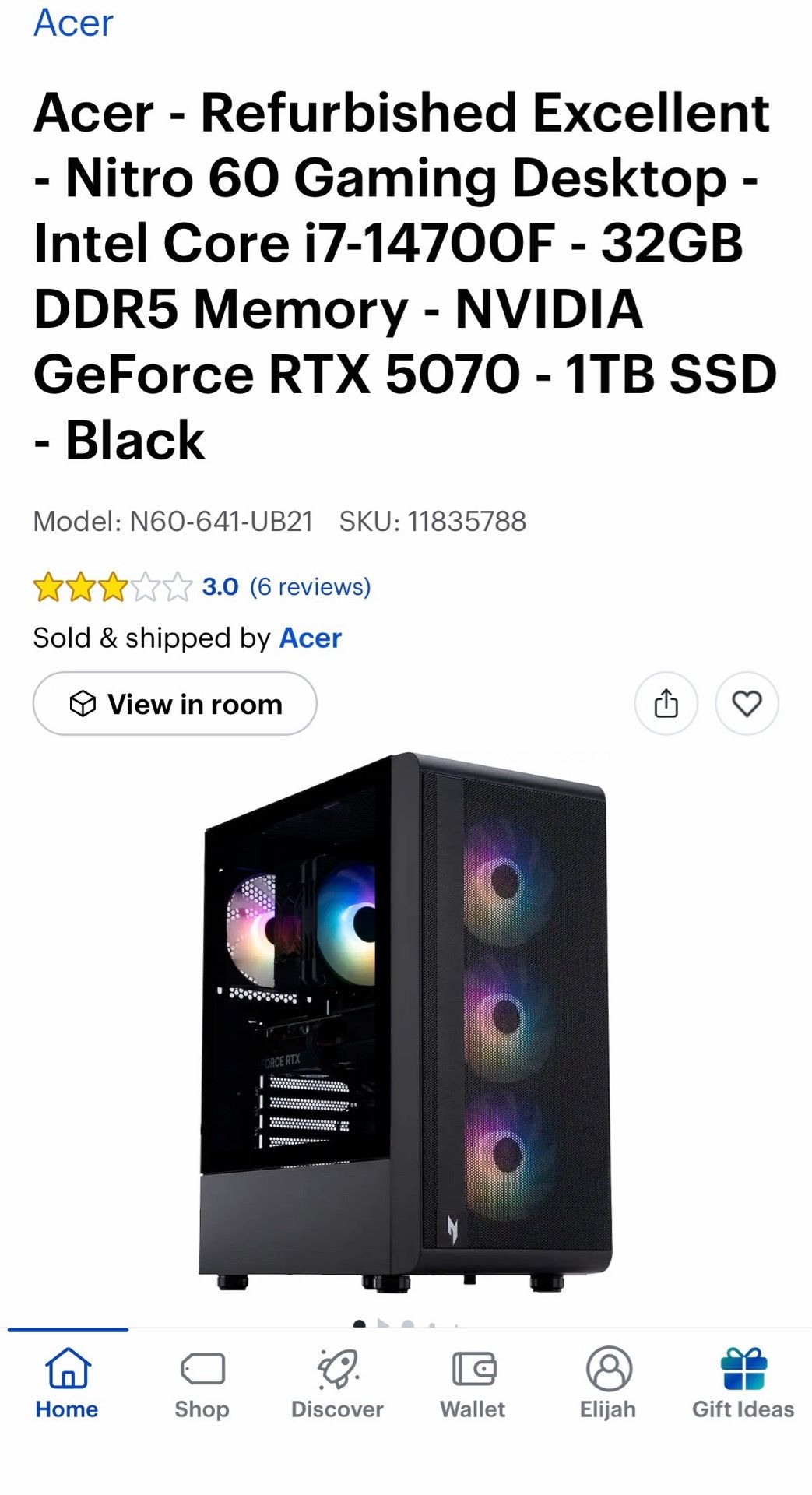 Acer Nitro 60 Desktop
